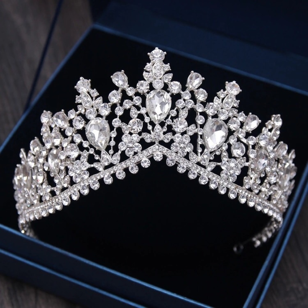 Bridal crown tiara diamonds queen pageant bride - Picture 4 of 9